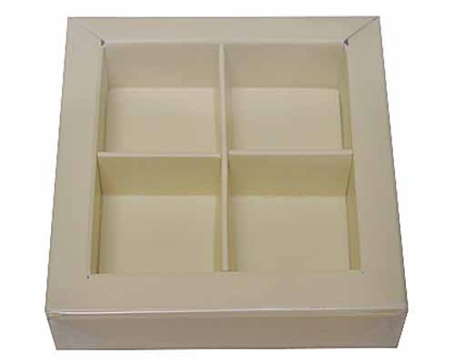 Windowbox 66x66x19mm 4 division seashell 